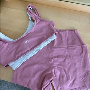 SET Active Rose Pink Sports Bra and Shorts Set